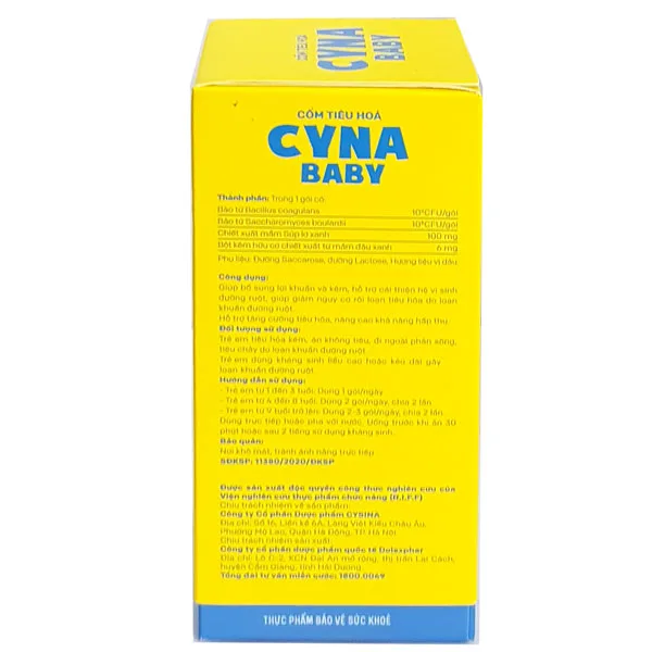 Cyna baby - Khỏe bụng bé yêu: Bí quyết cho hệ tiêu hóa non yếu Cyna baby - Khỏe bụng bé yêu: Bí quyết cho hệ tiêu hóa non yếu