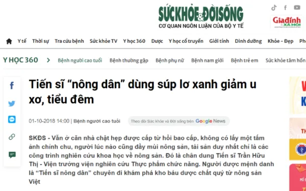 Tiến sĩ "nông dân" và hành trình tạo nên Bidimin: Giải pháp cho u xơ và tiểu đêm từ súp lơ xanh 